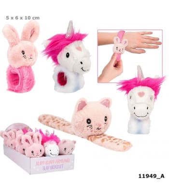 PRINCESS MIMI - PULSERA SLAP DE PELUCHE DE FELPA - ELIGE ENTRE CONEJITO - UNICORNIO O GATITA!