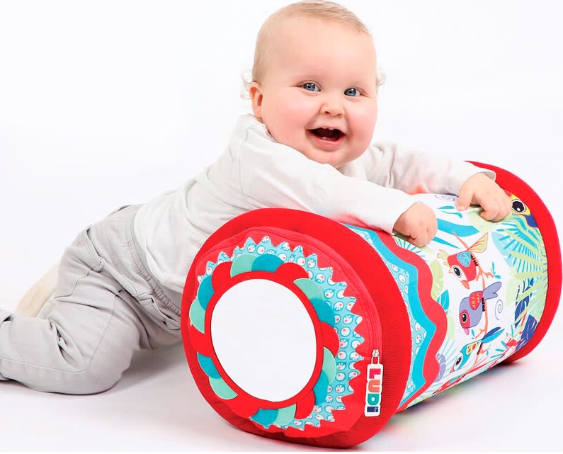 Rodillo Inflable Bebé LUDI De 45 X 20 Cm | Transparente Con Motivos Marinos | Ideal Para Estimular El Equilibrio Y Coordinación A Partir De 6 Meses