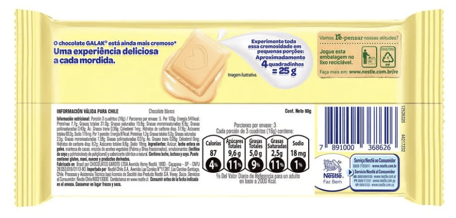 GALAK CHOCOLATE BLANCO 80 GR2