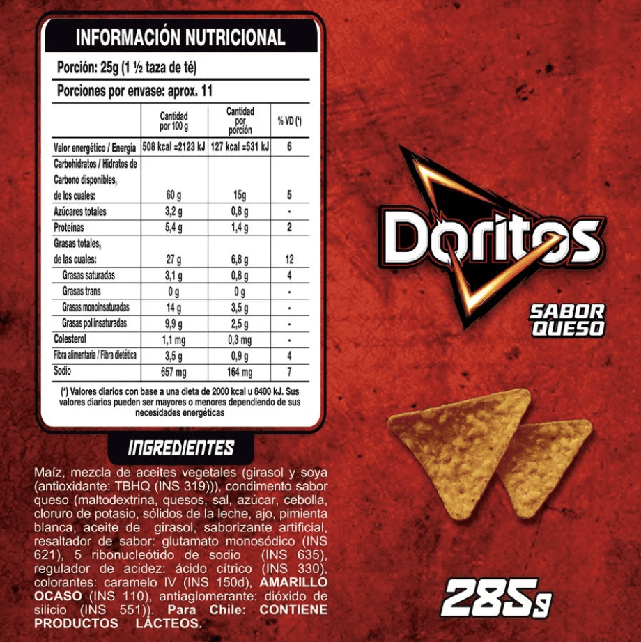 DORITOS QUESO 285 GR2