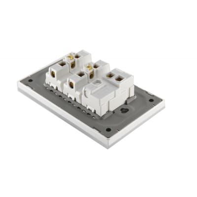 1 Interruptor 9/12 + 2 Enchufes 10A 250V, Linea Crystal 7