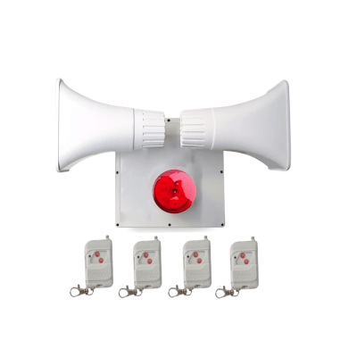 Alarma Comunitaria Wifi Sirena 60w + 4 controles remoto + 4 placas disuasivas 2