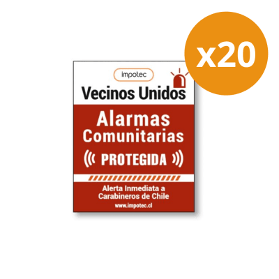 Pack 20 Placas Disuasivas Alarma Comunitaria FOMEX