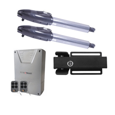 Kit 2 Brazo Motor Batiente Condominio Uso Intenso 350KG 3.5MT + Cerradura 2