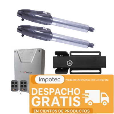Kit 2 Brazo Motor Batiente Condominio Uso Intenso 350KG 3.5MT + Cerradura