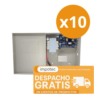 Pack 10 Fuente de Poder Control de Acceso UPS 12V 3A