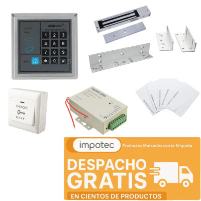 Control de Acceso con cerradura 180 Kilos con soporte L / Z, mas Botón EXIT (Fuente de Poder 3A) kit 4