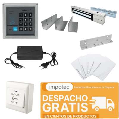 Control de Acceso con cerradura 280 Kilos con soporte L / Z, mas Botón EXIT (Fuente poder Laptop) Kit 5