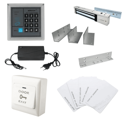 Control de Acceso con cerradura 280 Kilos con soporte L / Z, mas Botón EXIT (Fuente poder Laptop) Kit 5 2