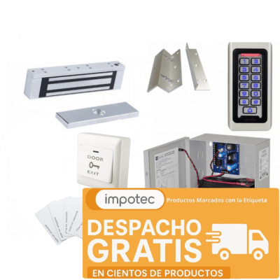 Kit Control Acceso, cerradura 180K, soporte L/Z, teclado, (Fuente con UPS 3A) Kit 8