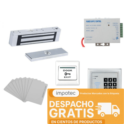 Sistema de Control de Acceso C. Magnética 180 Kg Kit Completo 8