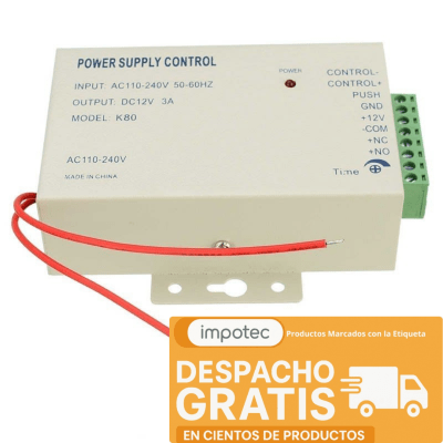 Fuente de  Poder Control de Acceso 12V 3A 4
