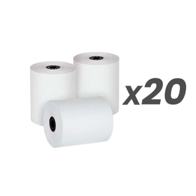 Caja de rollos - 20 rollos para impresora térmica 80mmX80mt