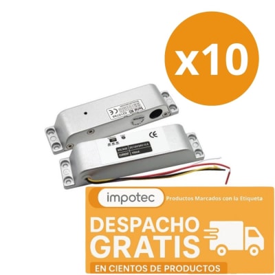 Pack 10 Cerradura Pasador Electrico Sobreponer