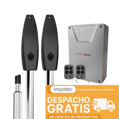 Kit Batiente 2 Brazos 350Kg 3,5mt Electromecánico Ultra Smart + Cerradura 5