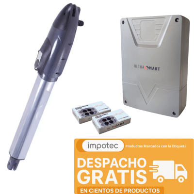 Kit 1 Brazo Motor Batiente Condominio uso intenso 350KG 3.5MT + Cerradura