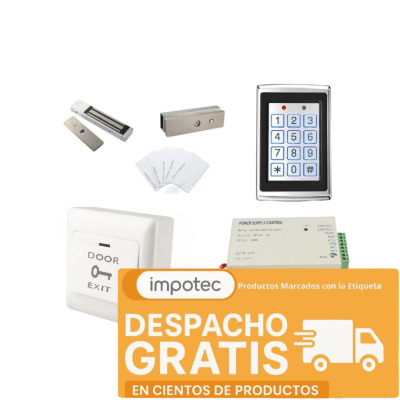 Kit Completo Control de Acceso con Cerradura 280KG Puerta Vidrio