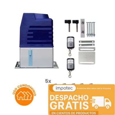 Kit Motor Portón Automático 2000kg Uso Condominio + 5m Cremallera