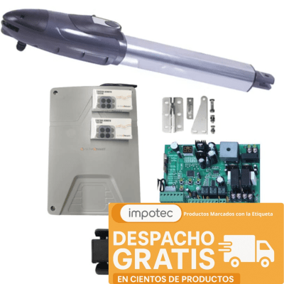 Kit 2 Brazo Motor Batiente Condominio Uso Intenso 350KG 3.5MT + Cerradura 2