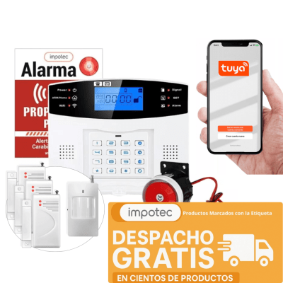Alarma Wifi 4g Kit 3 Sensores Mag + 1 Sensor Mov / Impotec