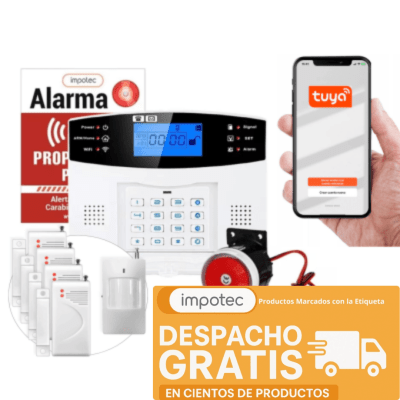 Alarma Wifi 4g Kit 4 Sensores Mag + 1 Sensor Mov / Impotec