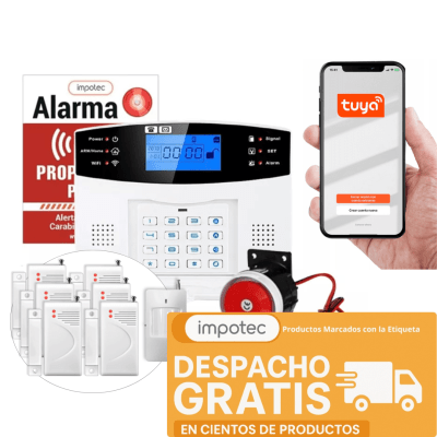 Alarma Wifi 4G Kit 7 Sensores Mag + 1 Sensores Mov / IMPOTEC