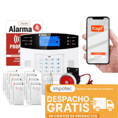 Alarma Wifi 4G Kit 8 Sensores Mag + 1 Sensor Mov / IMPOTEC