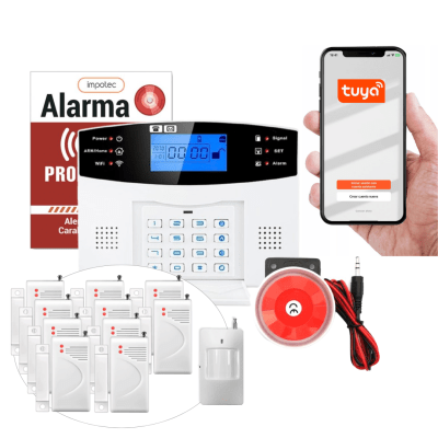 Alarma Wifi 4G Kit 10 Sensores Mag + 1 Sensor Mov / IMPOTEC 1