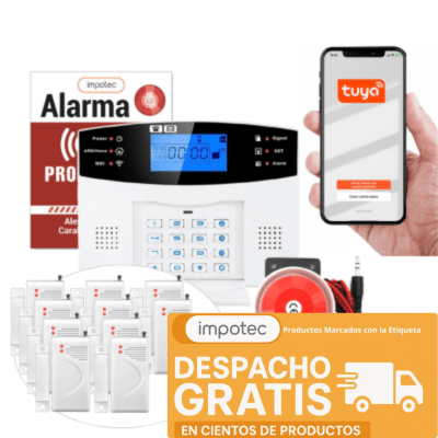 Alarma Wifi 4G Kit 10 Sensores Mag + 1 Sensor Mov / IMPOTEC
