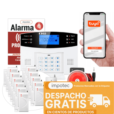 Alarma Wifi 4G Kit 11 Sensores Mag + 1 Sensor Mov / IMPOTEC