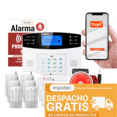 Alarma Wifi 4G Kit 3 Sensores Mag + 6 Sensores Mov / IMPOTEC