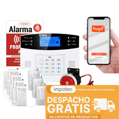 Alarma Wifi 4G Kit 4 Sensores Mag + 3 Sensores Mov / IMPOTEC