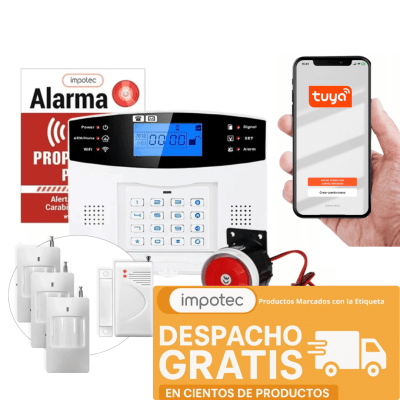 Alarma Wifi 4G Kit 3 Sensores Mov + 1 Sensor Mag / Impotec