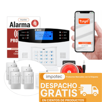 Alarma Wifi 4G Kit 5 Sensores Mov + 1 Sensor Mag / Impotec