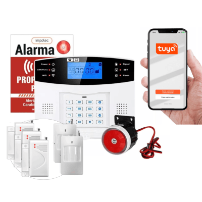 Alarma Wifi 4G Kit 3 Sensores Mag + 2 Sensor Mov / Impotec 1
