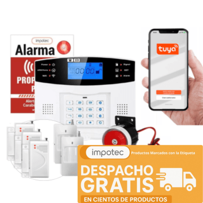 Alarma Wifi 4G Kit 3 Sensores Mag + 2 Sensor Mov / Impotec