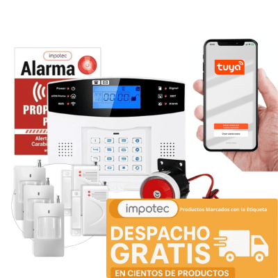 Alarma Wifi 4G Kit 3 Sensores Mov + 2 Sensor Mag / Impotec