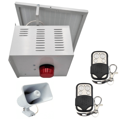 Alarma Comunitaria Solar 30W + 2 Controles Metálicos 1