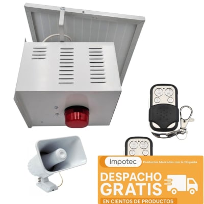 Alarma Comunitaria Solar 30W + 2 Controles Metálicos 5