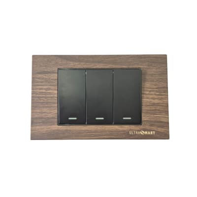Interruptor Conmutador Triple 9/24 UltraSmart Wood
