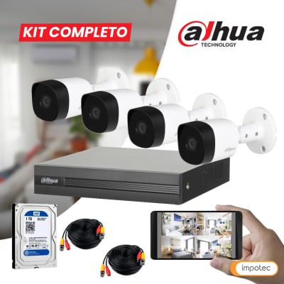 Kit Completo 4 Cámaras Alta Definición + Cables Camaras + Disco 1TB
