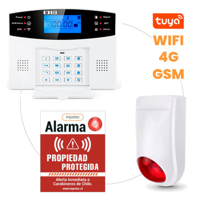 Alarma Wifi 4g Kit 4 Sensores + Sirena Inalámbrica / Impotec 3