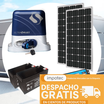 Kit Motor Portón Corredera Solar 12 Ciclos UltraSmart