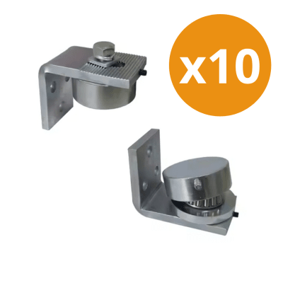 Pack 10 Quicios Pomeles Rodamiento en L Para Portón Batiente 50mm 400Kg