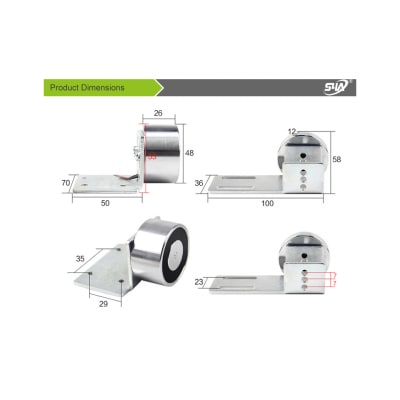 Cerradura magnética para puerta automática 12V 1
