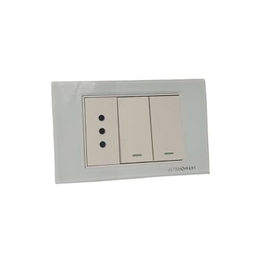 Tomacorriente 10A Simple + Interruptor 9/24 Doble Crystal White 4