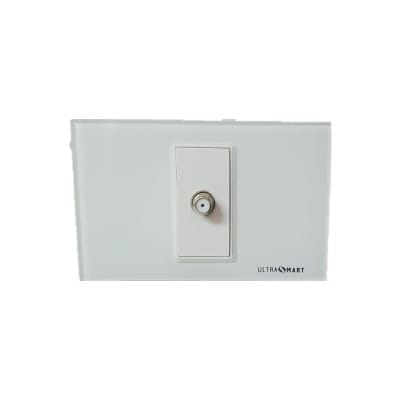 Toma Terminal TV Cable Coaxial Crystal White 4