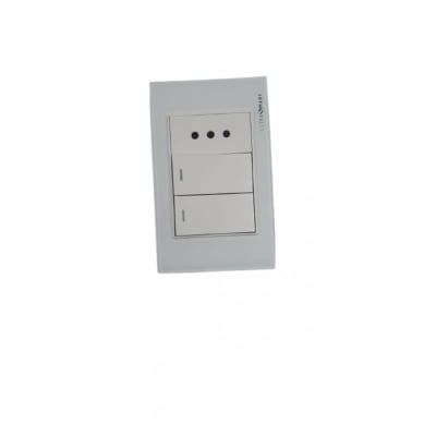 Tomacorriente 10A Simple + Interruptor 9/12 Doble Crystal White