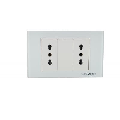 Tomacorriente 16A Doble Crystal White