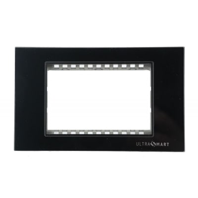 Placa Doble Triple Enchufe o Interruptor UltraSmart Crystal Black 1